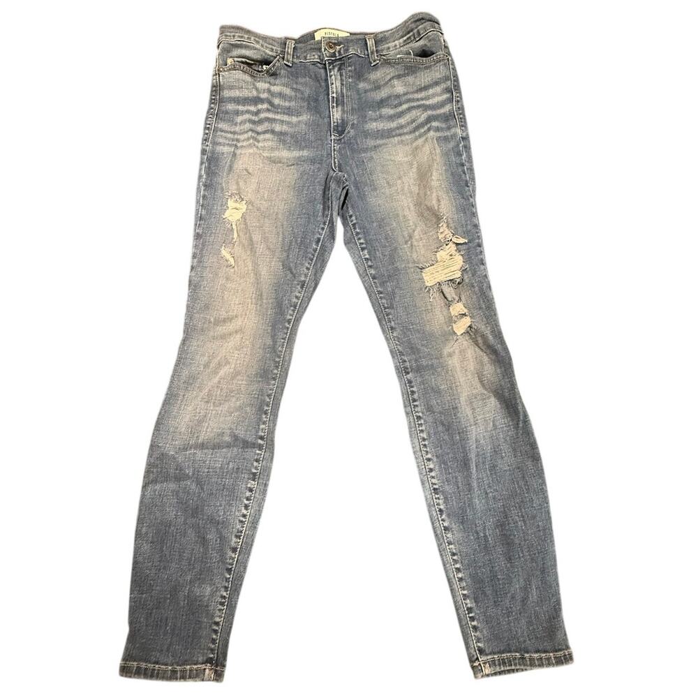 Pistola Women's Blue Distressed High Rise Skinny Regular Fit Cotton Jeans SZ 30
